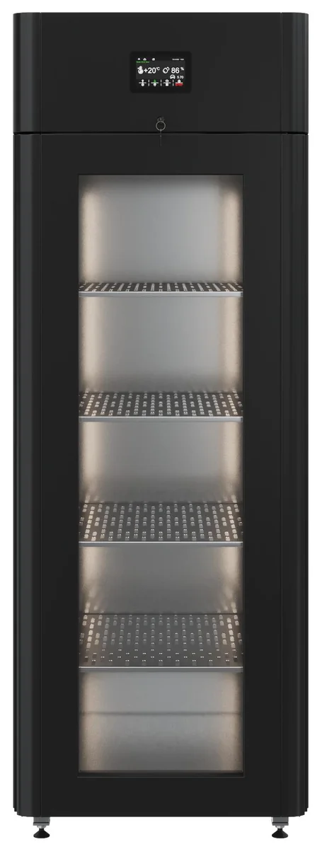 Холодильный шкаф Polair CS107 Cheese (R290) black со стеклом